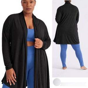 Knix Open Front Cardigan L/XL/XXL Black Micro Modal Soft Casual Longline Comfy